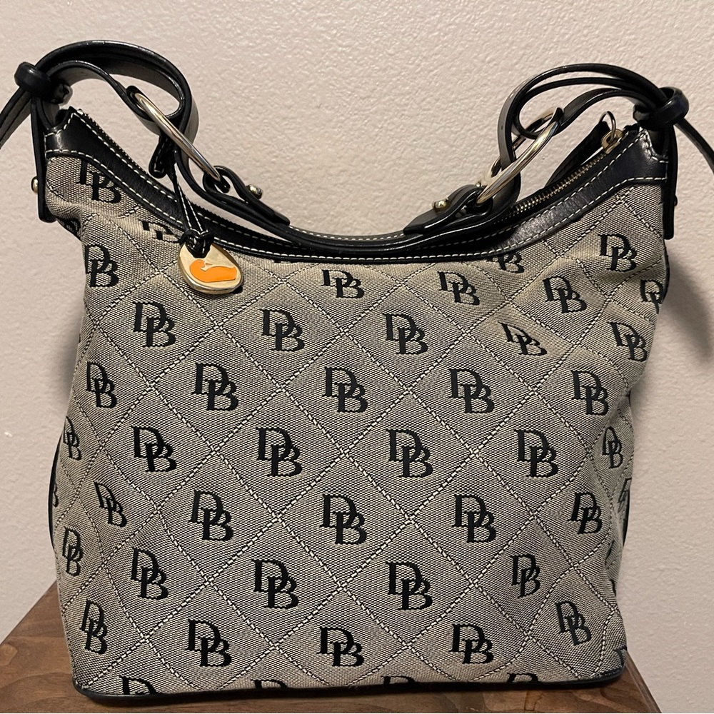 Dooney and Bourke Jaquard and Leather shoulder bag